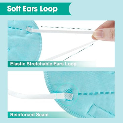 LEMENT KN95 Face Masks 50 Pack,5-Ply Breathable Cup Dust Disposable Masks For Adults,Blue - color: Adult-50 Pack-blue