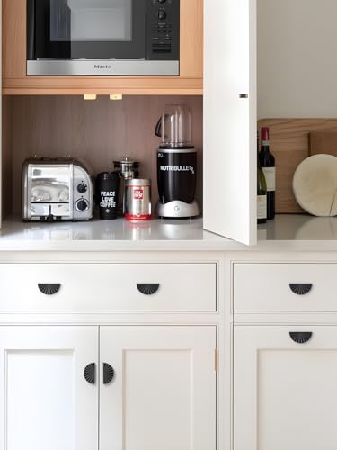 5 Pack Black Cabinet Pulls 2.5" Hole Center Cup Flat Matte Black Drawer Pulls Kitchen Cupboard Bathroom Dresser Cabinet Hardware Handles Zinc Alloy - color: Black, size: 2.5"(64mm) Hole Center