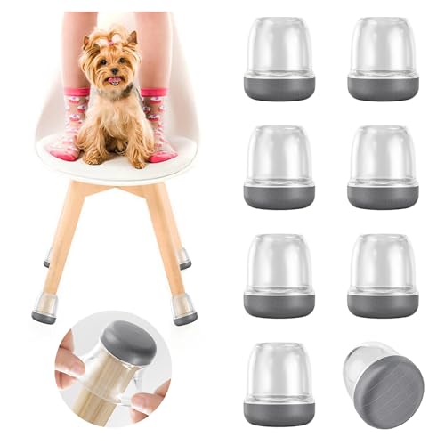 Small Chair Leg Floor Protectors for Carpet Hardwood Floors, Upgraded Chair Leg Caps with Graphene Fabric Bottom, No Hair Dust Clinging, 16 Pcs Clear Furniture Feet Covers Reduce Noise (Fit 0.8"-1") - size: Medium (Fit 0.8"-1")