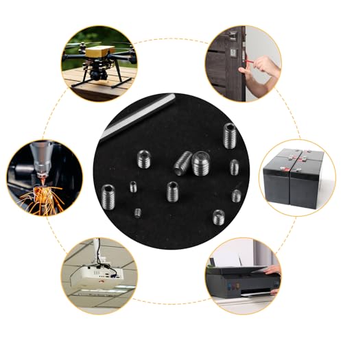 360 Pcs Allen Head Screws - Hex Socket Head, Grub Screw Set - M2.5/M3/M4/M5/M6/M8 Metric Stainless Steel Internal Hex Drive Cup-Point Screws Assortment Kit for Door Handles, Light Fixture - size: 14Size（360pcs Stainless Steel）