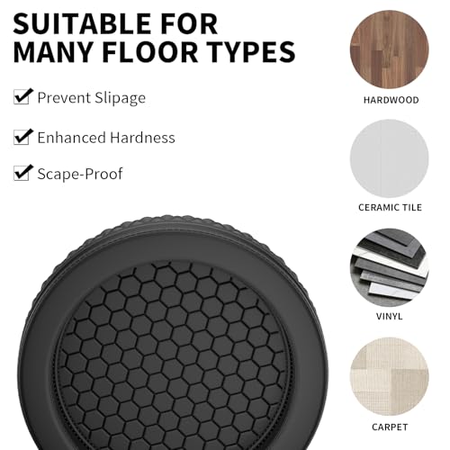 YSD Non Slip Furniture Caster Cups, 12PCS 63mm Anti-Sliding Furniture Pads Bed Couch Stopper Floor Protectors with Grip - Black Round Furniture Coasters - size: 63MM