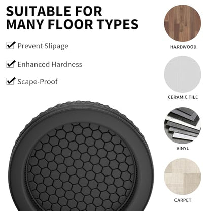 YSD Non Slip Furniture Caster Cups, 12PCS 63mm Anti-Sliding Furniture Pads Bed Couch Stopper Floor Protectors with Grip - Black Round Furniture Coasters - size: 63MM