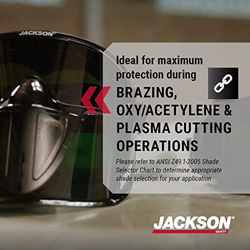 Jackson Safety GPL Series Safety Goggles with Detachable Flip-Up Face Shield - Anti-Fog Goggles for Men and Women, Fits Over Glasses - ANSI Z87.1 - Shade 3 IR Lens - style: Shade 3 Infrared Lens