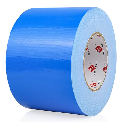 BOMEI PACK 4 Inches Blue Duct Tape,Wide Roll,9 Mil Heavy Duty Colored Duct Tape,4 Inch x 60 Yards,Strong,Flexible,All Weather and Tear By Hand,Residue Free for Home Art Craft Repairs - color: Blue