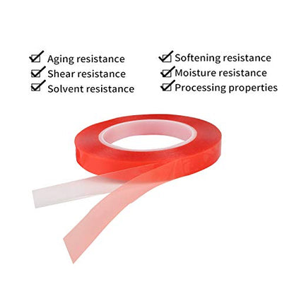 Kaisiking 15mm x 25M Wide Clear Double Sided Tape Two Sided Adhesive Tape Transparent Weatherproof Yards Outdoor Ultra Strength Industrial Mounting Tape - size: 1pcs (15mm)
