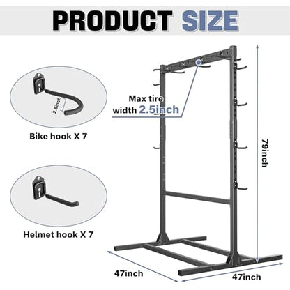 WALMANN Freestanding Bike Stand for Garage, 6/7 Bikes Vertical Bike Storage Stand Heavy Duty Bike Floor Stand - style: Bike stand for 7 bikes