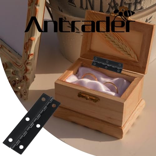 Antrader 2.9" x 0.9" Long Folding Hinges, Cabinet Gate Closet Door Hinge, Home Furniture Hardware with Mounting Screws, Black, Pack of 12 - color: Black, size: 2.9" x 0.9", 12pcs