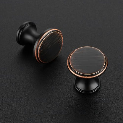 Ravinte 10 Pack Oil Rubbed Bronze Kitchen Cabinet Knobs, Solid Oil Rubbed Bronze Pulls Zinc Handles Simple Drawer Cabinet Hardware for Cupboard Drawer Knobs - color: Oil Rubbed Bronze