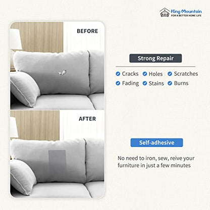 KING MOUNTAIN Canvas Repair Patch 9 x11 Inch 2 Pcs Self-Adhesive Waterproof Fabric Patch for Sofas, Tents, Furniture,Tote Bags, Car Seats (Beige) - color: Beige, size: Canvas-9"W×11"L-2PCS