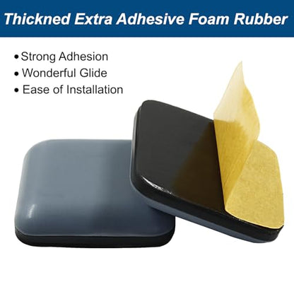 Bivethoi 20 Pcs Furniture Glide Square,Self-Adhesive Sliders Pads Magic Sliders Floor Protectors Sofa Glides for Wood, Ceramic Tile Floor(25 * 25mm) - size: 1", Square