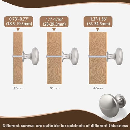 15 Pack Kitchen Cabinet Knobs, 1-3/16 Inch(29.5mm) Drawer Knobs Dresser Knobs,Satin Nickel Knobs Solid Drawer Pulls,Kitchen Cabinet Pulls for Dresser Drawers - color: Brushed Nickel