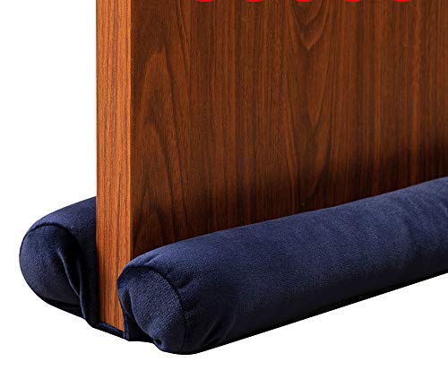 Twin Door Darft Stopper Weather Stripping Bottom of Door Seal Dust and Noise Blocker Gap 1.5 Inch Door Sweep Guard Insulation Adjustable 32-36 Inch (Blue) - color: Blue (1 Pack), size: 36"