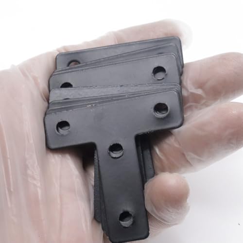 20pcs T Flat Shape Braces Corner Bracket, 50x50 mm Decorative Corner Brackets Mending Plate, Stainless Steel T-Shaped Bracket for Wood Furniture Fixing - size: T Black 50x50 mm