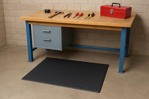 Guardian Air Step Anti-Fatigue Floor Mat, Vinyl, 2'x3', Black, Reduces fatigue and discomfort, Can be easily cut to fit any space - size: 36"L x 24"W x 0.3"Th