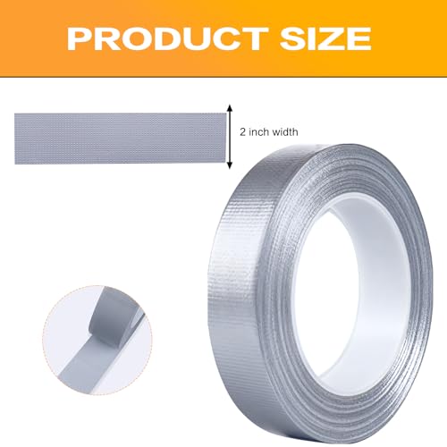 Duct Tape Heavy Duty Silver 2 Pack - High-Tack Adhesive Waterproof Tape for Rough Surfaces & Wood Metal - No Tool Hand Tearable for Home Repair, Camping & HVAC - 2 Inch x 20 Yards - color: Silver