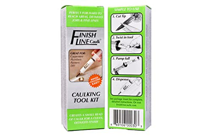 Precision Caulking Tool Kit – Syringe-Style Applicator with Small Replaceable Tips – Fine Detail Caulking, Small Cracks, Trim, and DIY Projects – Includes Filling System