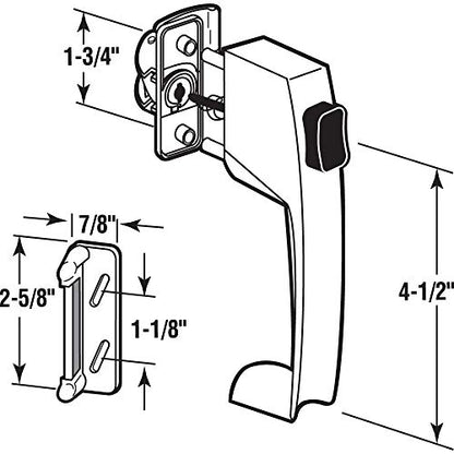 Prime-Line MP5071 Push Button Latch with Tie Down, Black (1 Set)