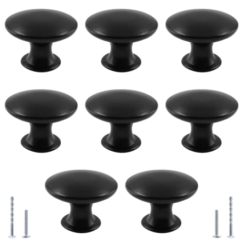 8Pcs Antique Black Kitchen Cabinet Knobs Handle Pulls, 1.16 Inch Vintage Round Drawer Knob Pulls for Dresser, Cupboard, Bathroom - color: Black, size: 8pcs