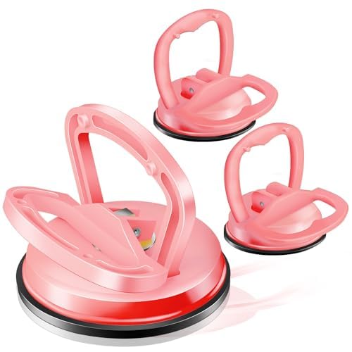 Car Dent Puller 3 Pack Dent Puller Powerful Car Dent Removal Kit Suction Cup Dent Puller for Car Dent Repair Dent Remover Tool for Car Body,Tiles Lifting,Objects Moving,Screen (Pink) - color: Pink