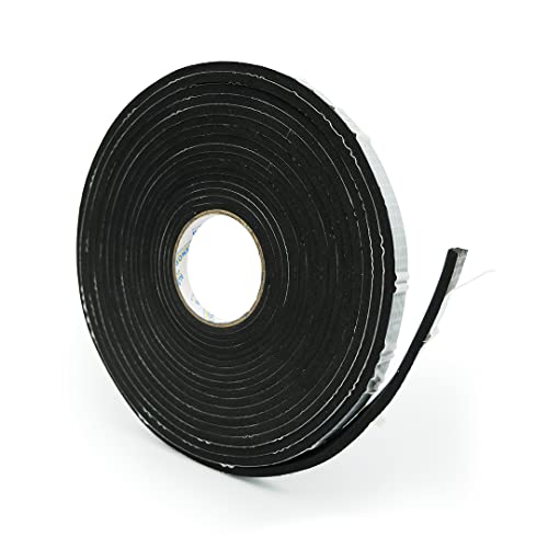 Alenor EPDM Black Foam Insulation Tape Self Adhesive 1/5"x3/5" x 33' Ft –Pack of 1- Weather Stripping for Doors & Windows,Soundproofing,Door Seal,Weatherstrip,Pipe Cooling,Air Conditioning Seal Strip - size: 1/5"x3/5" x 33' Ft