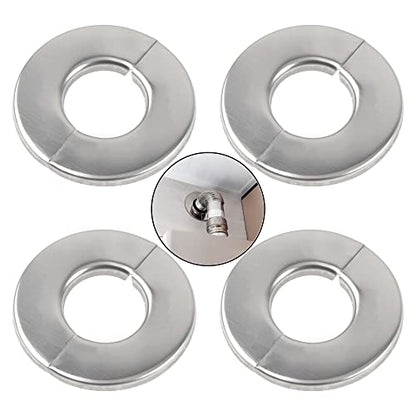 4Pcs 304 Stainless Steel Wall Split Flange Round Escutcheon Plate Cover for Various Pipes (50mm/2in) - size: 50mm/2in