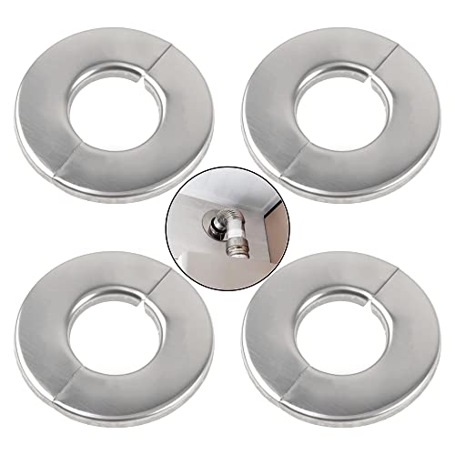 4Pcs 304 Stainless Steel Wall Split Flange Round Escutcheon Plate Cover for Various Pipes (50mm/2in) - size: 50mm/2in