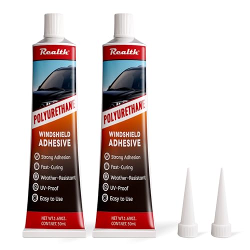 Polyurethane Windshield Adhesive & Sealant 50ML*2Pack - High Strength, Fast Curing Formula for Automotive Glass, Car Windscreen, RV Window - Professional Strength, Weather Resistant Crack Repair Glue - size: 50ml, style: 2 Pack