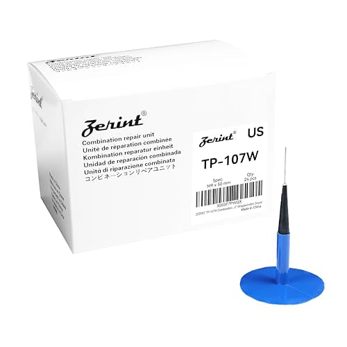 TP-107W Combination Repair Unit, Tire Repair Patch Plug 3/8" x 2" Wrapped stem 24 pcs - size: 0.35 x 1.97 Inch