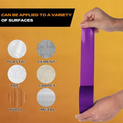 Purpl Duct Tape Heavy Duty, Waterproof Strong Adhesive Duct Tape for Indoor Outdoor Repairs Packaging Arts Crafts Projects, Tear by Hand 2 Inch x 20 Yards - color: Purple