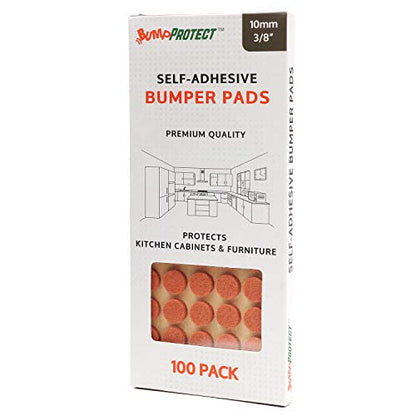 Furniture Felt Pads 3/8" (10mm) Diameter Round 3M Self Adhesive Protects Kitchen Cabinets, Drawers, Desks and Furniture Against Bumps and Scratches 100 Pack - Sienna (Maple) - color: Sienna 100 Pack