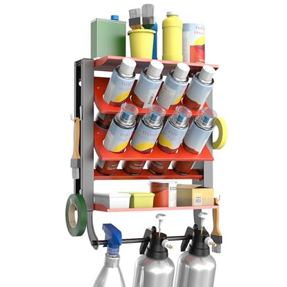 Ultrawall Spray Can Holder Rack, Heavy Duty Steel Wall Mounted Spray Bottle Holder, Garage Tool Utility Storage Rack, Holds 100 lbs - style: Integrated