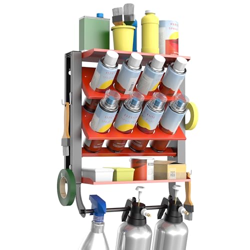 Ultrawall Spray Can Holder Rack, Heavy Duty Steel Wall Mounted Spray Bottle Holder, Garage Tool Utility Storage Rack, Holds 100 lbs - style: Integrated