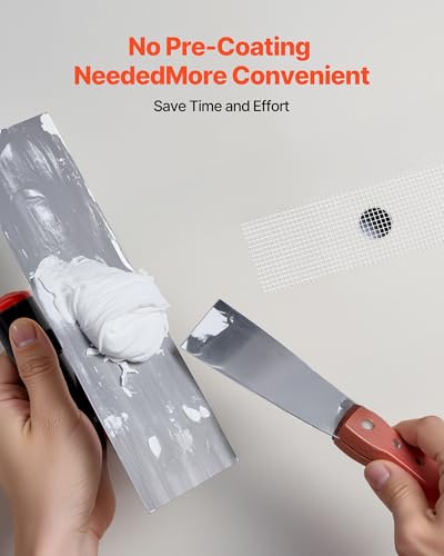VEVOR Drywall Mesh Tape, 1.97 inch W x 147.64 ft L Self-Adhesive Fiberglass Drywall Joint Tape, 36 Rolls Dry Wall Patch for Easy Sheetrock Ceiling Crack Repair, to Achieve Smooth Even Wall Surface - color: White - 12 - pack