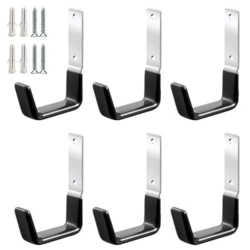 GeeWatom Heavy Duty Steel Garage Hooks,Garage Storage Utility Hooks,Anti-Slip Hanger, Tool Organizer,Steel Wall Mount Organizer, Garden Hose Hanger (Small-6PC) - size: Small-6PC