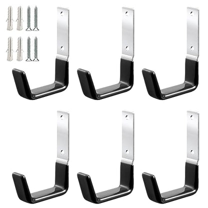GeeWatom Heavy Duty Steel Garage Hooks,Garage Storage Utility Hooks,Anti-Slip Hanger, Tool Organizer,Steel Wall Mount Organizer, Garden Hose Hanger (Small-6PC) - size: Small-6PC