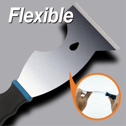 3 Inch Paint Scraper Tool - 3 pcs Multi-Purpose Putty Knife with Non-Slip Rubber Grip Putty Knives for Drywall Repair, Wallpaper Removal, Paint Application, Applying Putty, Plaster - color: 3 Pack, 3 Inch