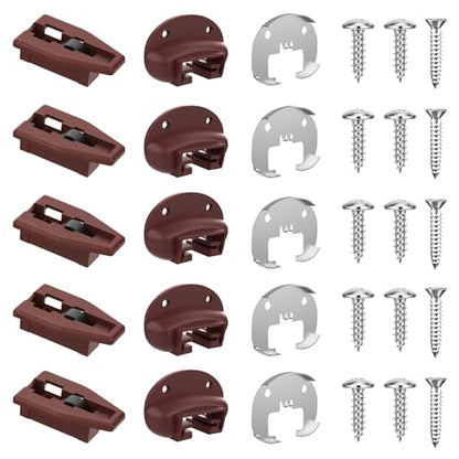 Upgrade Rite-Trak II Replacement 5 Set Drawer Guide Kit, Enhanced Commercial Slide Style Drawers Compatible with Rite-Trak II Model #168 with Metal Back Plate and Drawer Stop with Roller - style: Upgraded Drawer Slides 5 Pack