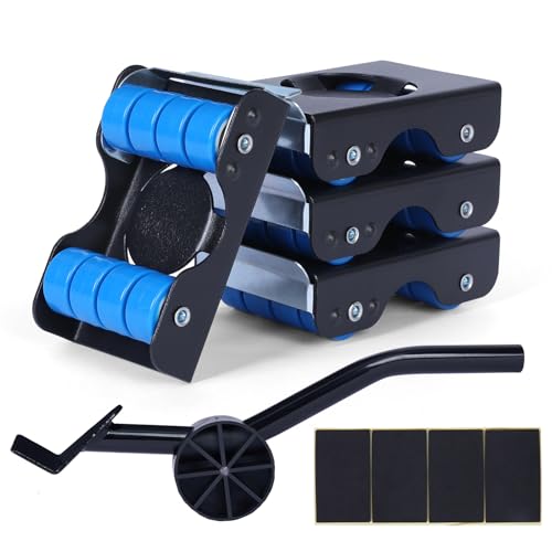 Furniture Sliders, Furniture Movers with Wheels 700LBS- 4 Metal Slider with Anti-Slip Pad（4 Brakes Each for Easy Moving, Heavy Duty Appliance Roller Dolly for Couches, Sofas +More. - size: 700LBS