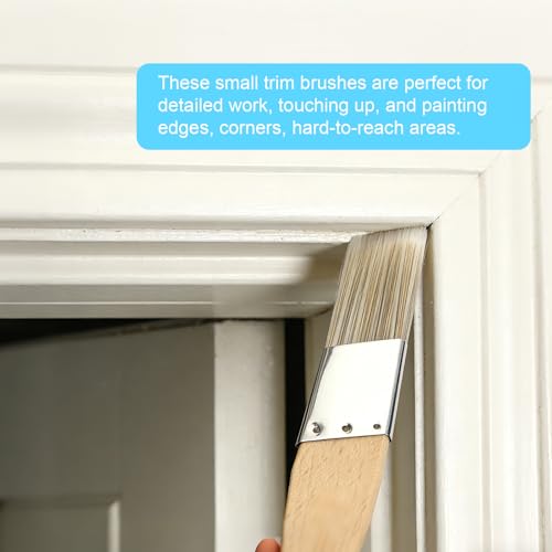 Trim Paint Brushes Set of 4-0.25", 0.5", 0.7", 1" Slant Lining Fitch Paint Brushes for Detail, Small Cutting in Brushes for Trim, Edges and Crafts - size: 4 PCS, 0.25",0.5",0.7",1"