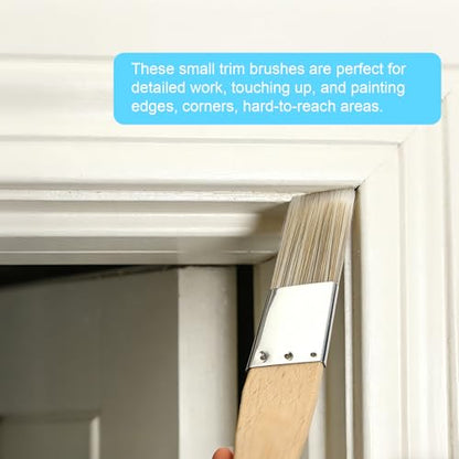 Trim Paint Brushes Set of 4-0.25", 0.5", 0.7", 1" Slant Lining Fitch Paint Brushes for Detail, Small Cutting in Brushes for Trim, Edges and Crafts - size: 4 PCS, 0.25",0.5",0.7",1"