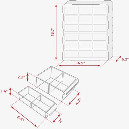 INTERTOOL Small Parts Organizer for Hardware & Screws | 39 Removable Bins with Dividers | Wall Mount or Desktop Craft & Lego Storage Cabinet | 19” x 15” x 7” BX08-4013 - style: 39 Drawers
