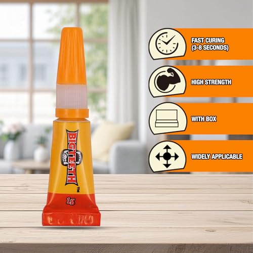 BIGTEETH Super Glue Liquid - 6pcs 0.035oz with Box Strong Clear Super Glue for Home and Office Quick Repairs,All Purpose Adhesive for Ceramics,Porcelains,Plastics,Metals,Wood,Vinyl,Rubber - color: 6pcs 0.035oz(1g)with box