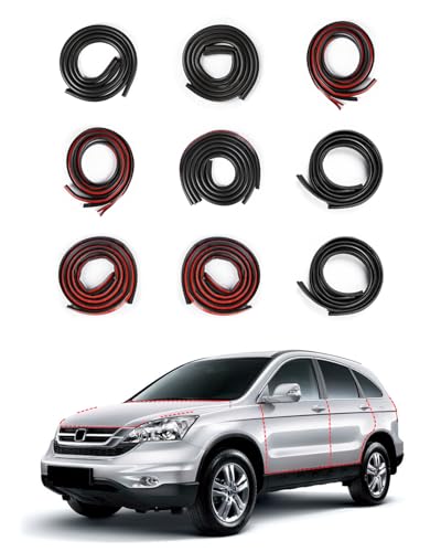 Weather Stripping Door Seal for Honda CR-V 2007-2011, Rubber Seal Weather Strip Kit, Soundproof Noise Insulation Dustproof for Front/Rear Trunk A-Pillar B-Pillar Front/Rear Door (9-Pack) - size: for Honda 2007–2011 CR‑V