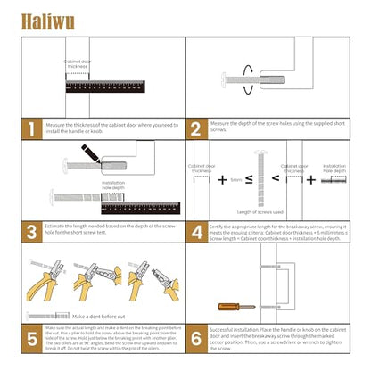 Haliwu 6 Pack Gold Cabinet Knobs Brushed Brass T-bar Knobs Single Hole Hardware for Dresser and Drawer Kitchen Cupboard - color: Matte Gold, size: 51mm(2 inch)