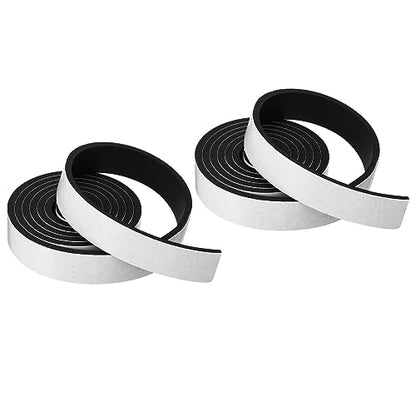 PATIKIL Foam Weather Stripping for Doors, 2 Rolls 1-3/16" W x 3/16" T Foam Seal Tape Adhesive Insulation Strip for Door Window Air Conditioning, Black(13 Ft Total Length in 2 Rolls) - size: 1-3/16" W x 3/16" T