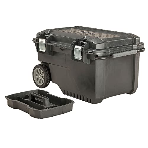 CRAFTSMAN 29-in. Rolling Tool Box with Wheels, Black, Plastic, Lockable (CMST24800) - style: 24 gallon Chest