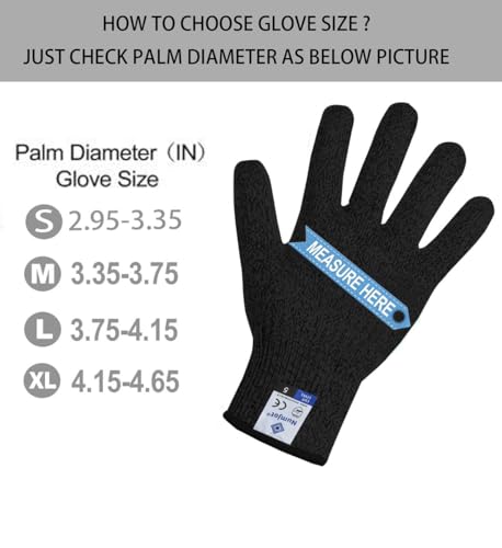 Cutting Gloves, Food Grade Level 5 Protection, Safety Kitchen Cut Gloves for Oyster Shucking, Fish Fillet Processing, Mandolin Slicing, Meat Cutting and Wood Carving. (Black-Small 1 Pairs) - color: Black, size: Small (Pack of 2)