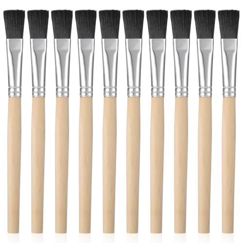 10Pcs Small Paint Brushes for Crafts Small Touch Up Paint Brush for Painting Coloring Wall Touch-up Cabinets Fences Edge Painting Tool Adult Artist Detail Oil Canvas Face