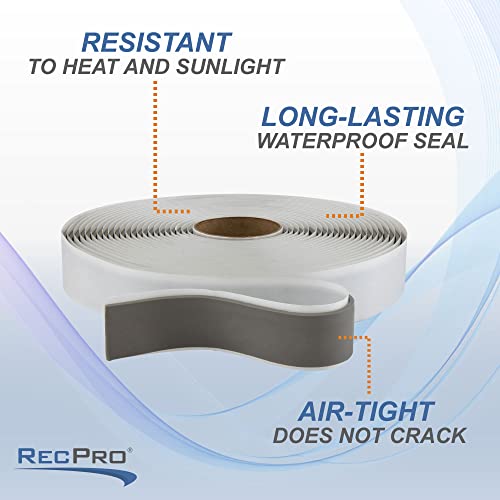 RecPro RV Window Seal Kit | Includes Butyl Seal Tape and Non-Sag Lap Sealant | Leak Proof for RV Repair, Window, Boat, Glass, and Rubber Roof Patching | Made in USA