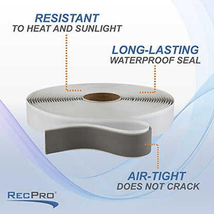 RecPro RV Window Seal Kit | Includes Butyl Seal Tape and Non-Sag Lap Sealant | Leak Proof for RV Repair, Window, Boat, Glass, and Rubber Roof Patching | Made in USA
